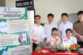 Sinh viên Trường ĐH Nông Lâm TPHCM trong một cuộc thi khởi nghiệp.