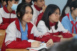 Học sinh lớp 9 Trường THCS Đặng Thai Mai, TP Vinh (Nghệ An). Ảnh Hồ Lài