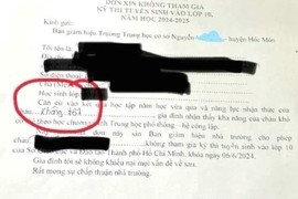 Đơn xin không tham gia kỳ thi tuyển sinh vào lớp 10 công lập xuất phát từ Trường THCS Nguyễn Văn Bứa, Hóc Môn. Ảnh: mạng xã hội.