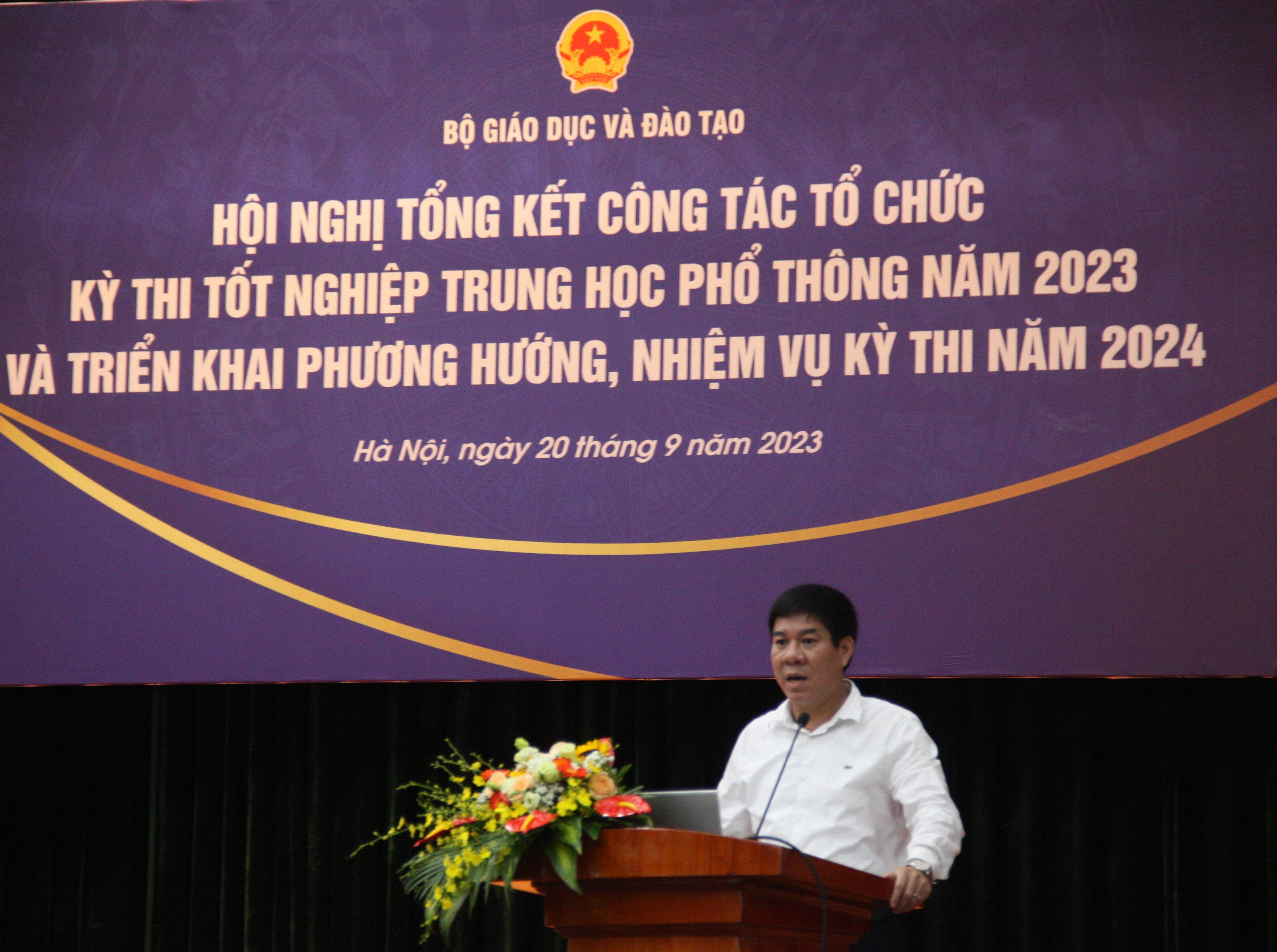 PGS.TS Huỳnh Văn Chương, Cục trưởng Cục Quản lý chất lượng phát biểu tại Hội nghị. ảnh 2