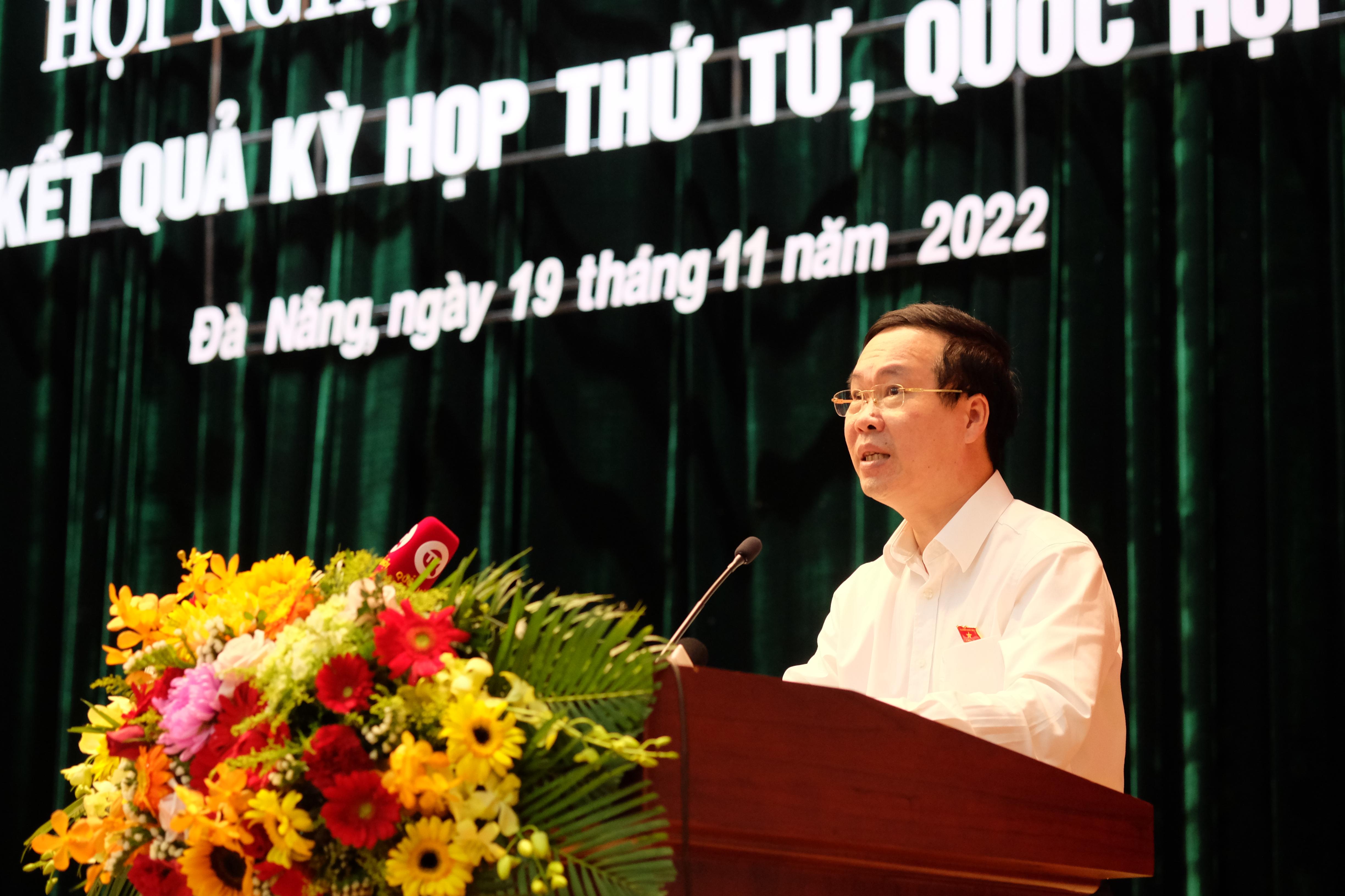 Thường trực Ban Bí thư Võ Văn Thưởng trả lời ý kiến của cử tri TP. Đà Nẵng. 