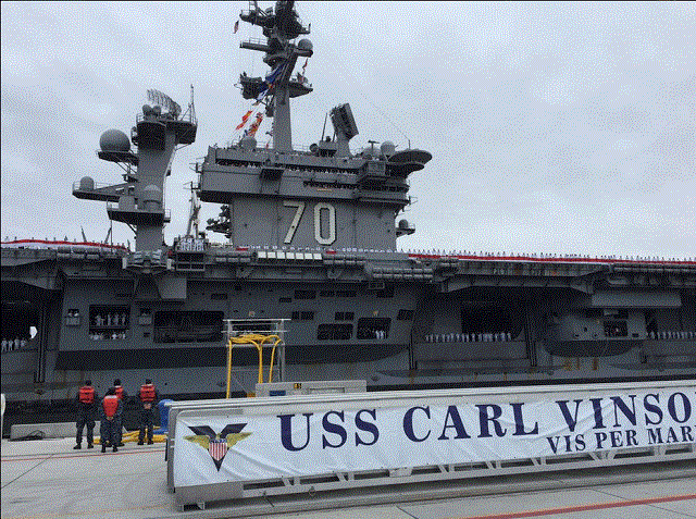Tàu USS Carl Vinson của Mỹ (Ảnh: Fox5)