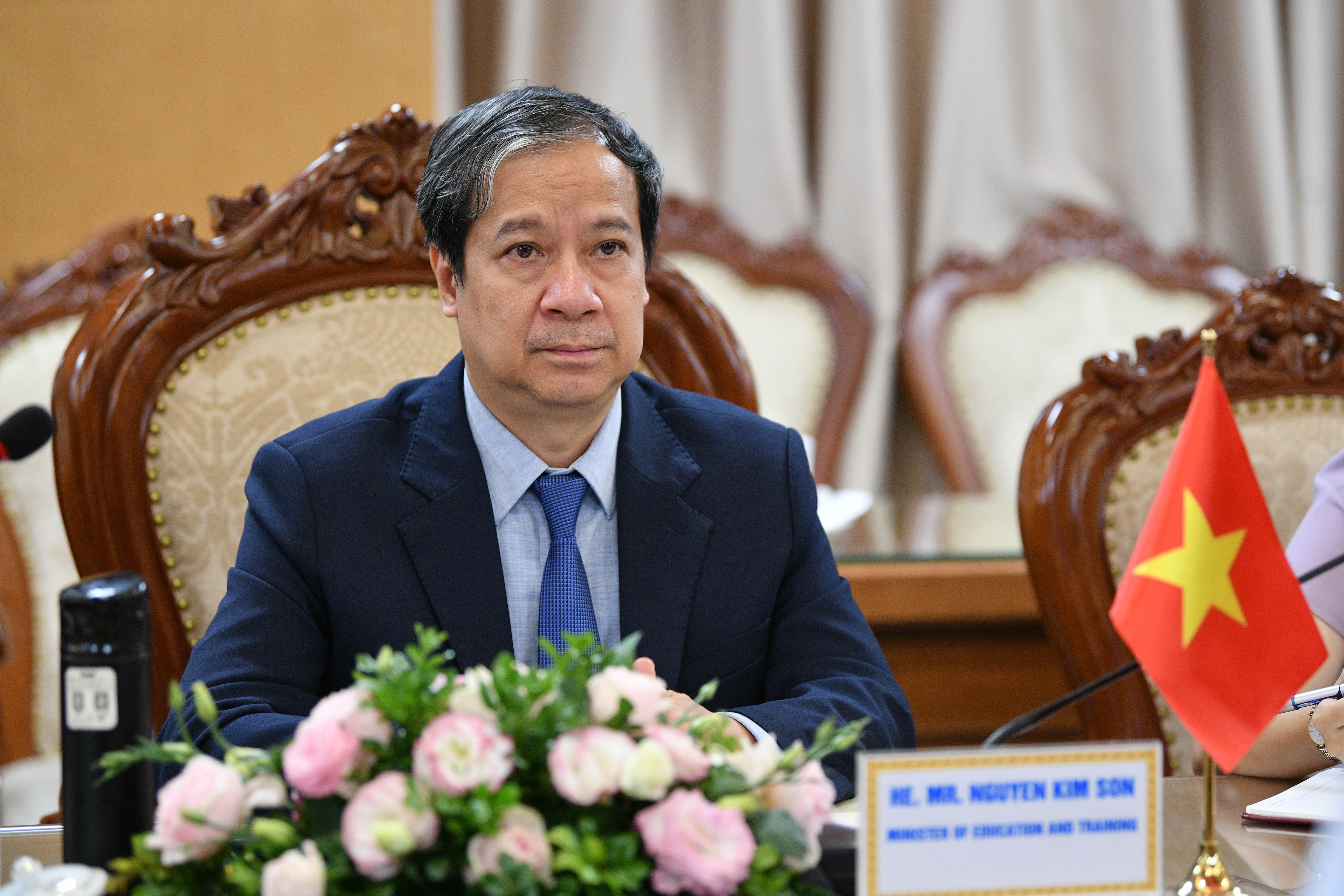 Bộ trưởng Bộ GD&ĐT Nguyễn Kim Sơn phát biểu tại buổi tiếp ông Shevtsov Pavel Anatolievich – Phó Giám đốc Cơ quan hợp tác Liên bang Nga.