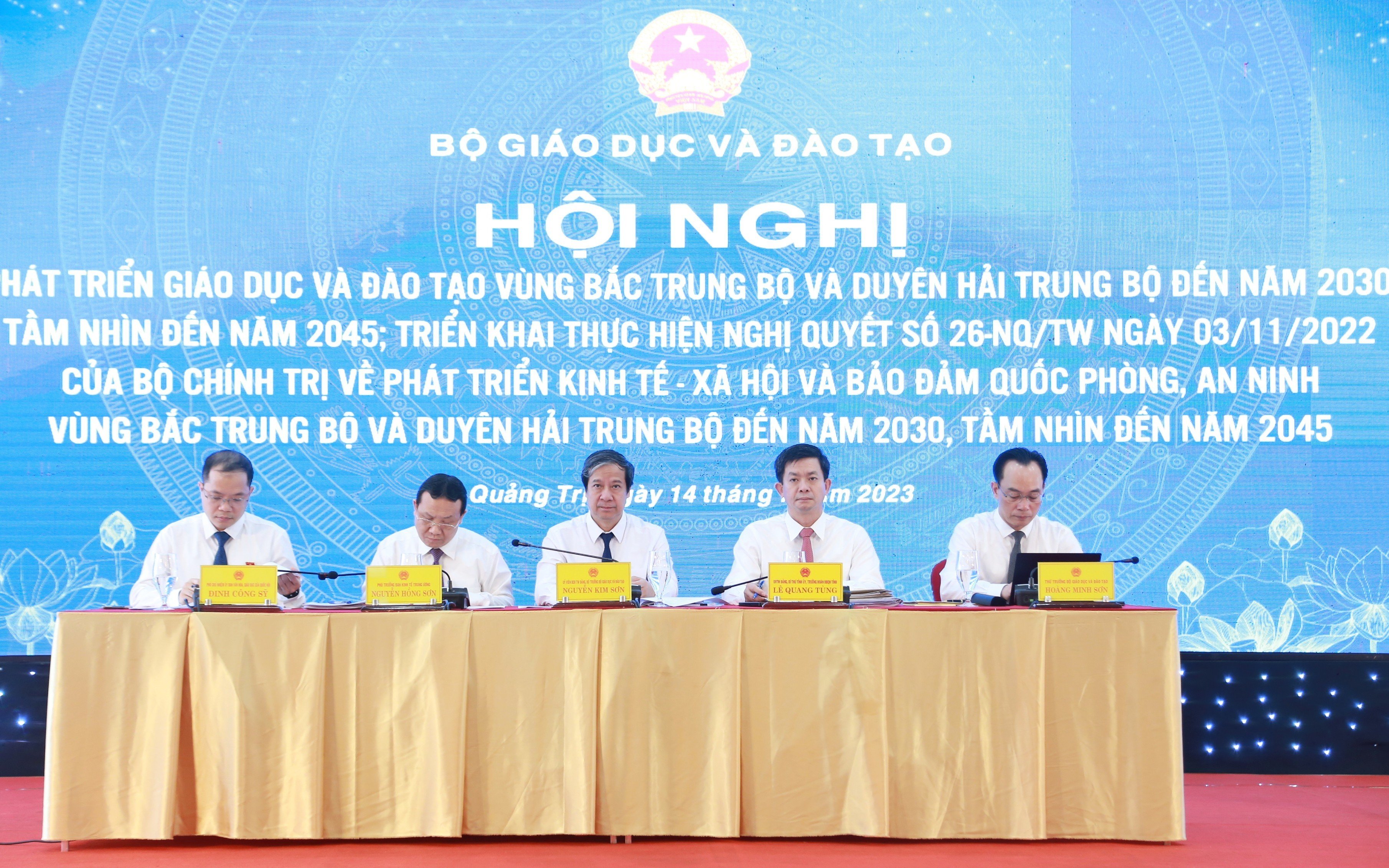 Bộ trưởng Nguyễn Kim Sơn chủ trì Hội nghị phát triển giáo dục và đào tạo vùng Bắc Trung bộ và Duyên hải miền Trung đến năm 2030, tầm nhìn đến năm 2045.
