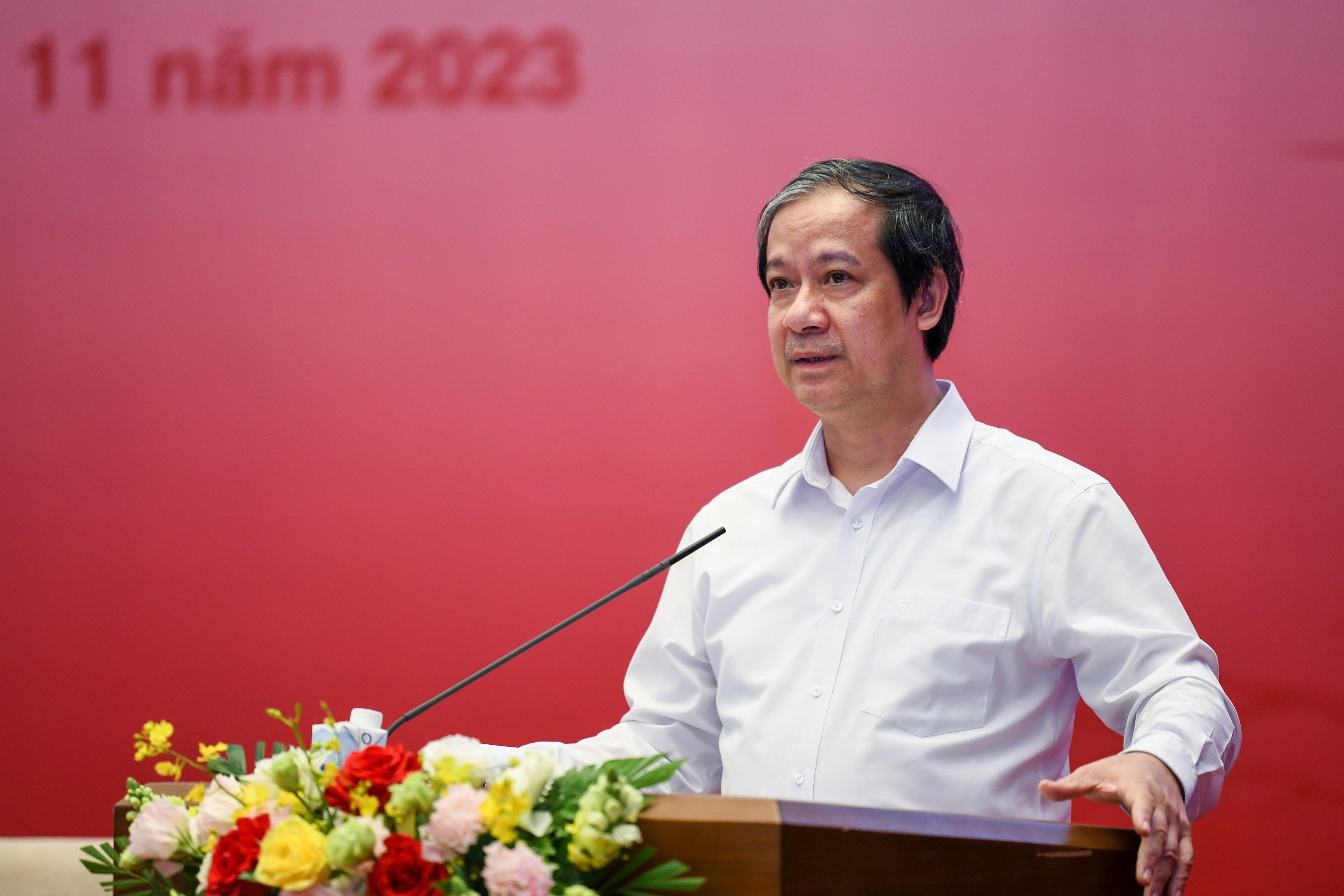 Bộ trưởng Bộ GD&ĐT Nguyễn Kim Sơn phát biểu tại hội thảo.