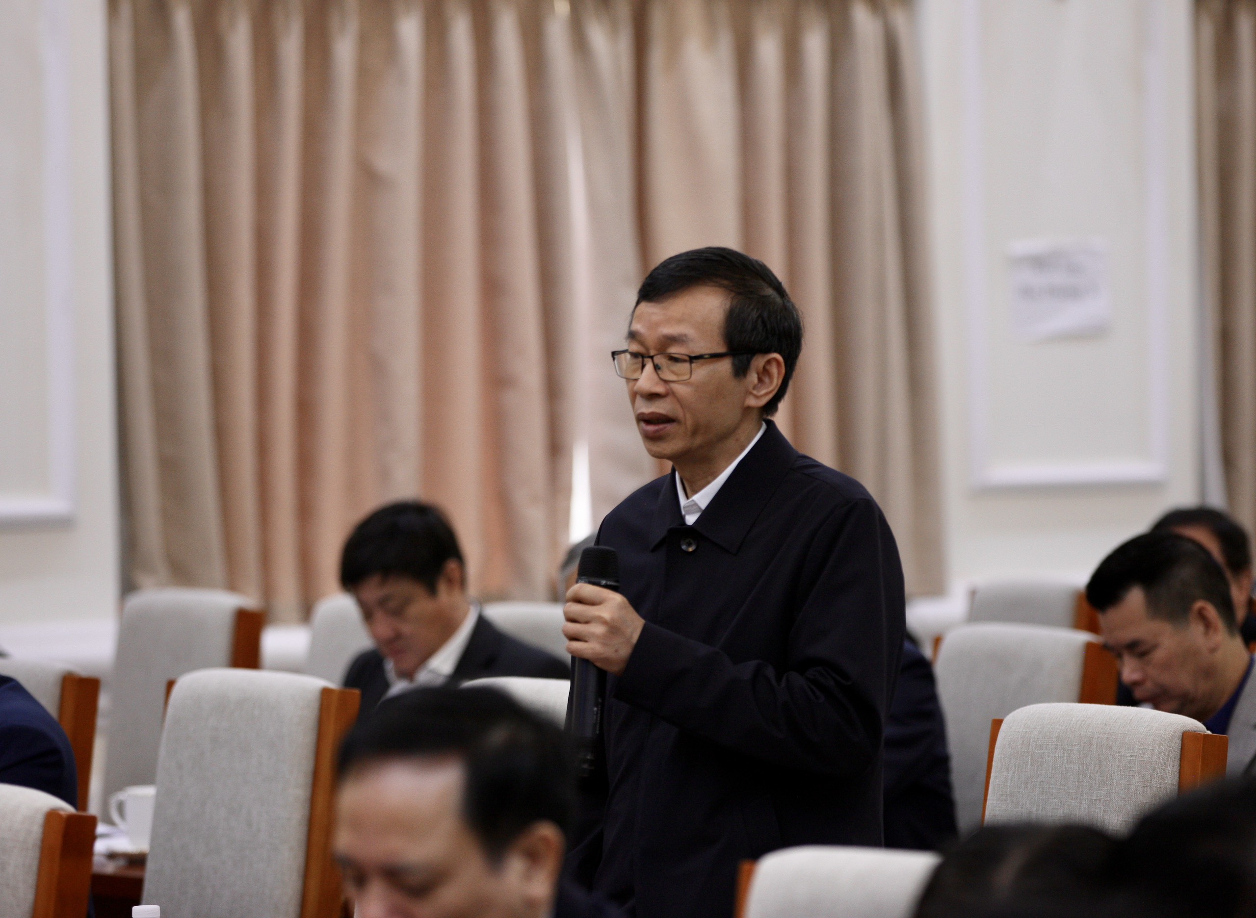 Hiệu trưởng Trường ĐHSP Hà Nội Nguyễn Văn Minh phát biểu tại Hội nghị.