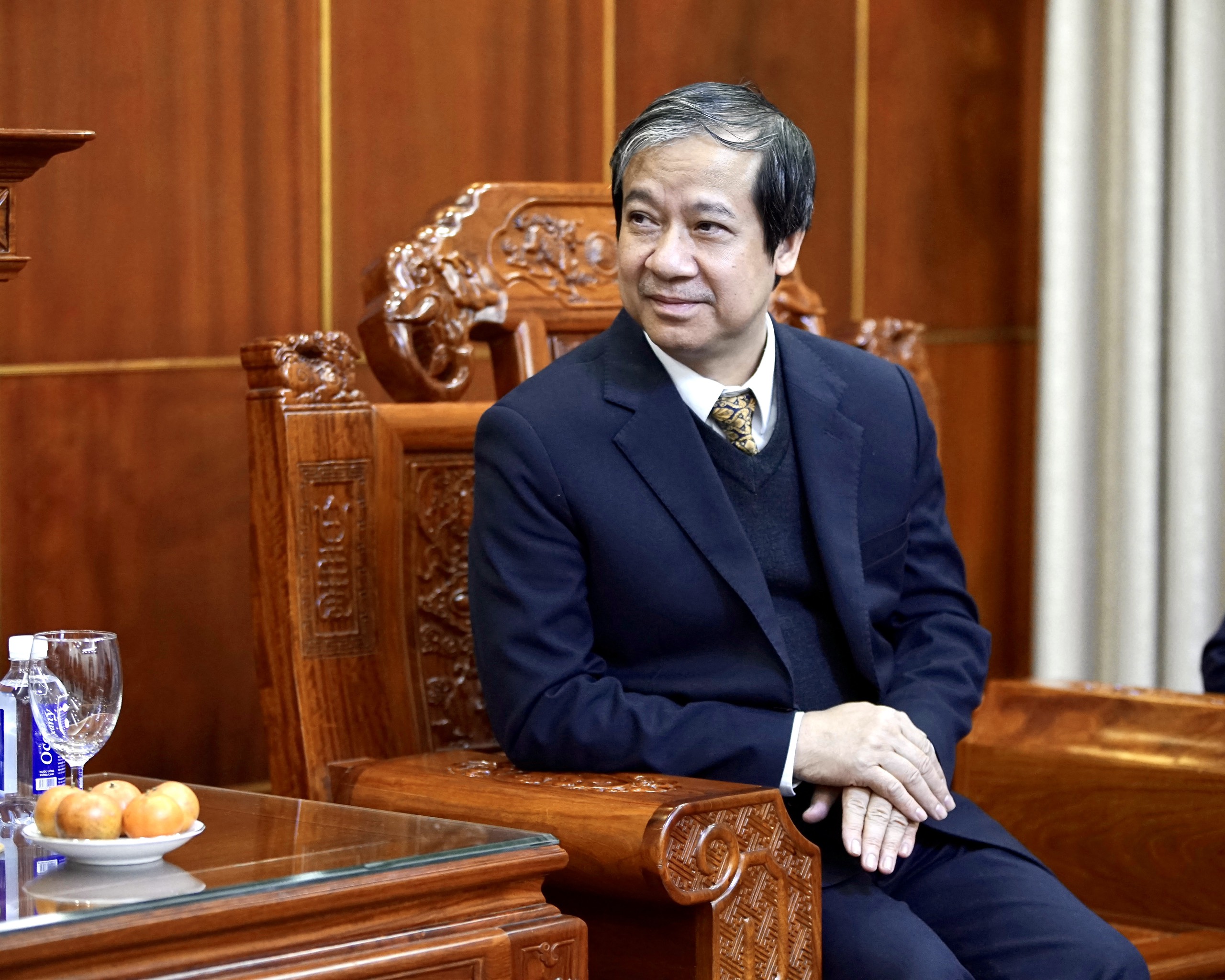 Bộ trưởng Nguyễn Kim Sơn tại buổi tiếp.