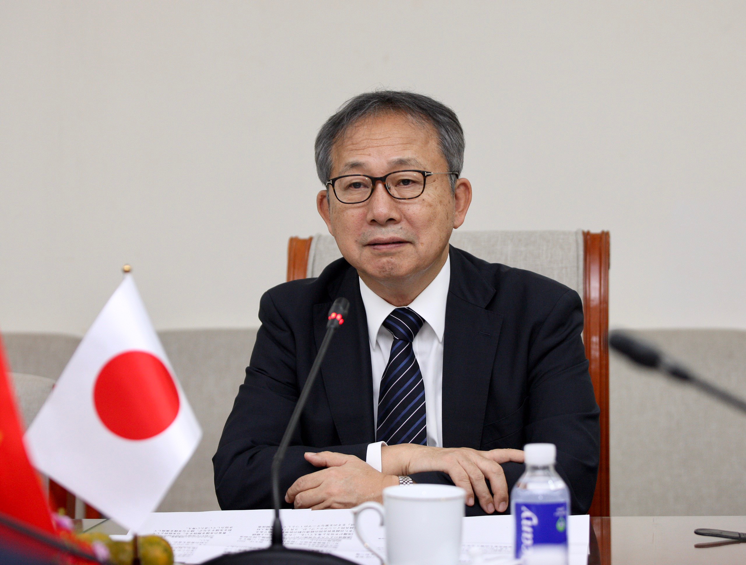 Ngài Yamada Takio, Đại sứ Đặc mệnh toàn quyền Nhật Bản tại Việt Nam phát biểu tại buổi tiếp.
