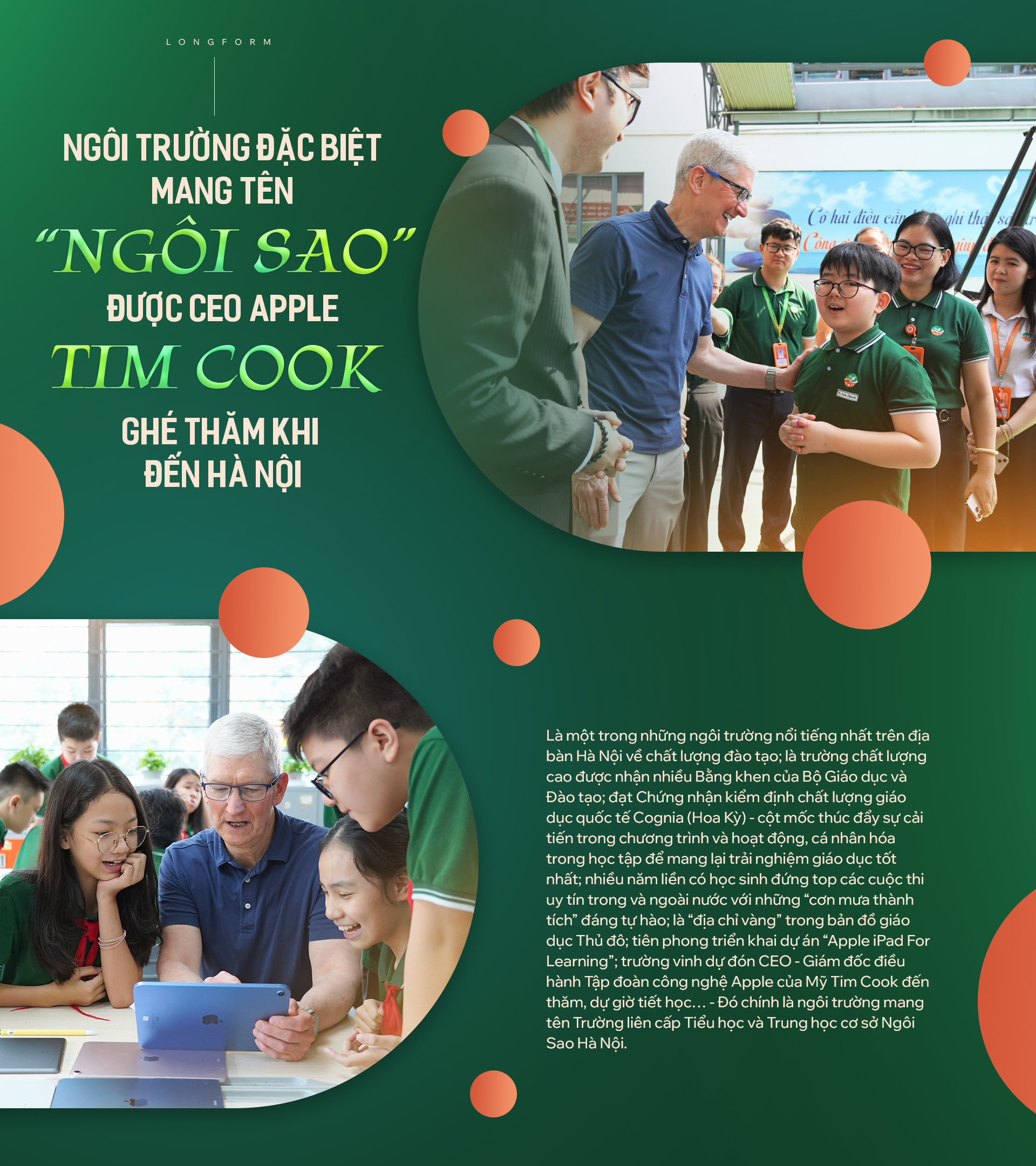 Ngôi trường mang tên NGÔI SAO được CEO Apple Tim Cook ghé thăm khi đến Hà Nội