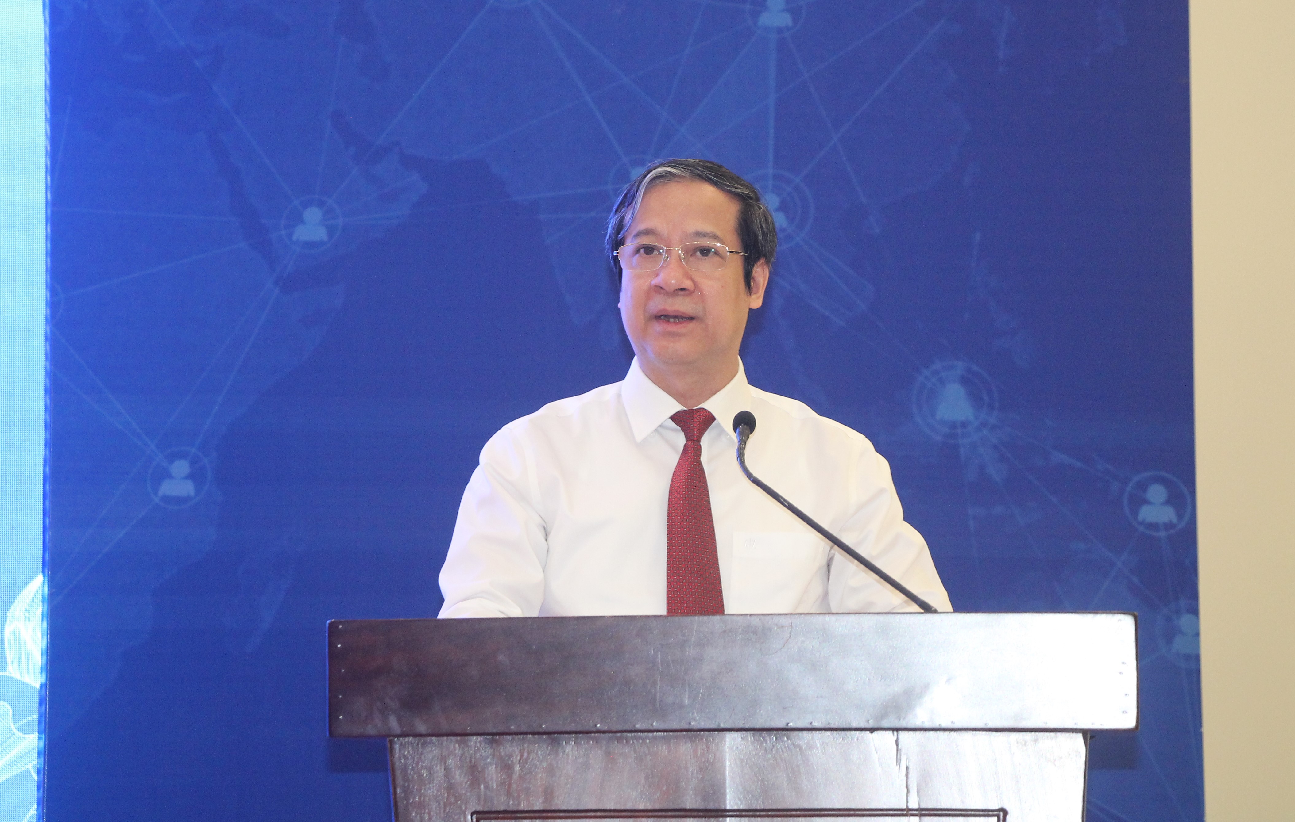 Bộ trưởng Nguyễn Kim Sơn phát biểu khai mạc hội nghị.