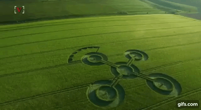 Bí ẩn những vòng tròn khổng lồ như con quay xuất hiện giữa cánh đồng 