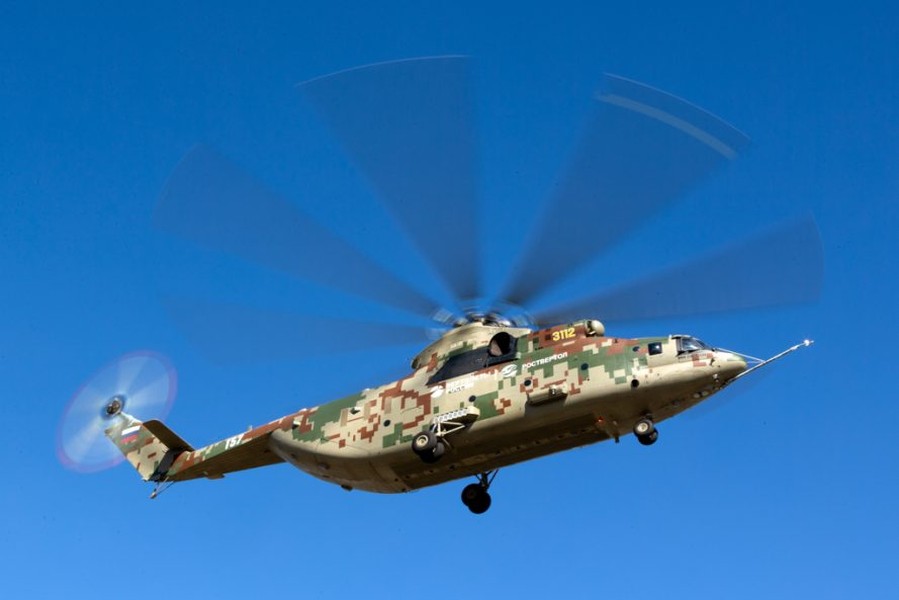 Trực thăng vận tải Mi-26T2V mạnh nhất thế giới trực chiến