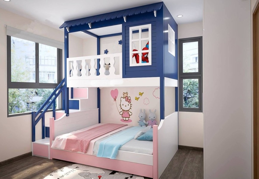 Những mẫu phòng ngủ chung cho bé trai và bé gái đẹp mê ly