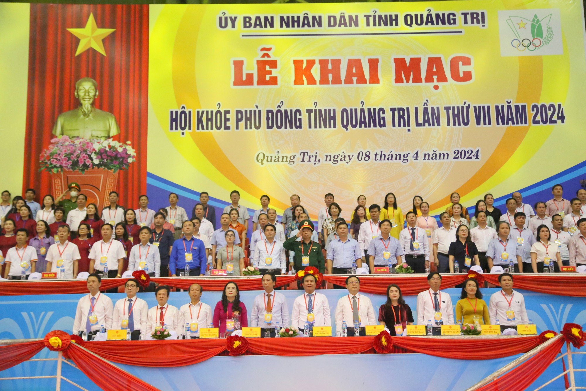 Lãnh đạo tỉnh Quảng Trị và các đơn vị tham dự khai mạc Hội khỏe Phù đổng.