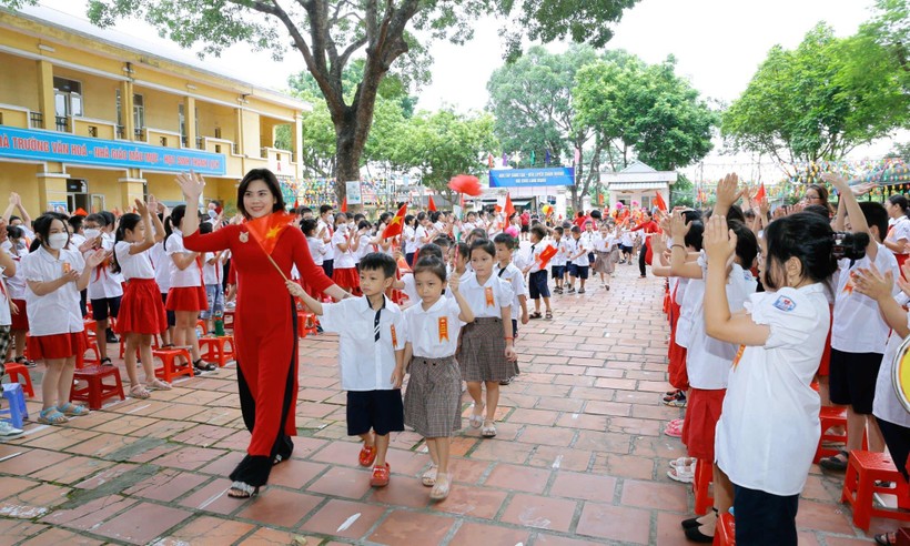Học sinh Trường Tiểu học Trần Phú (quận Hoàng Mai, Hà Nội)