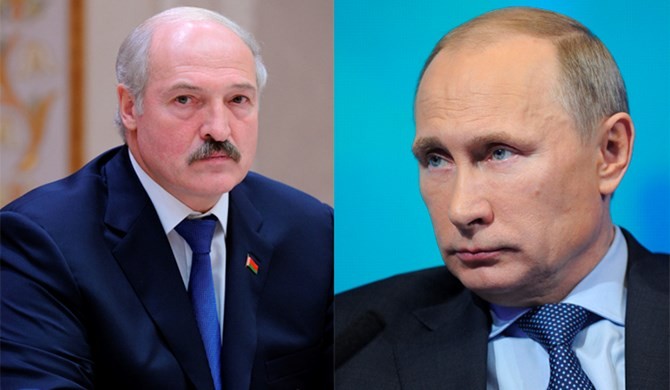Tổng thống Belarus Aleksandr Lukashenko và Tổng thống Nga Vladimir Putin (Ảnh: RIA Novosti)