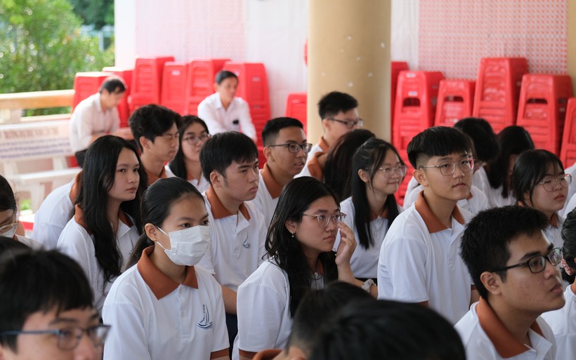 Học sinh tại buổi lễ xuất quân học sinh giỏi quốc gia THPT năm học 2022-2023.