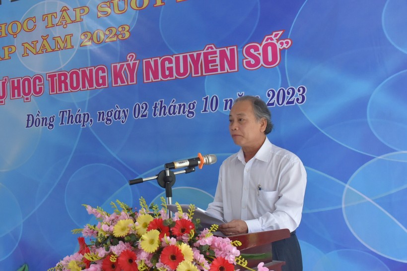 Ông Nguyễn Thanh Danh, Phó Giám đốc Sở GD&ĐT tỉnh Đồng Tháp phát động tuần lễ hưởng ứng học tập suốt đời năm 2023 ảnh 1