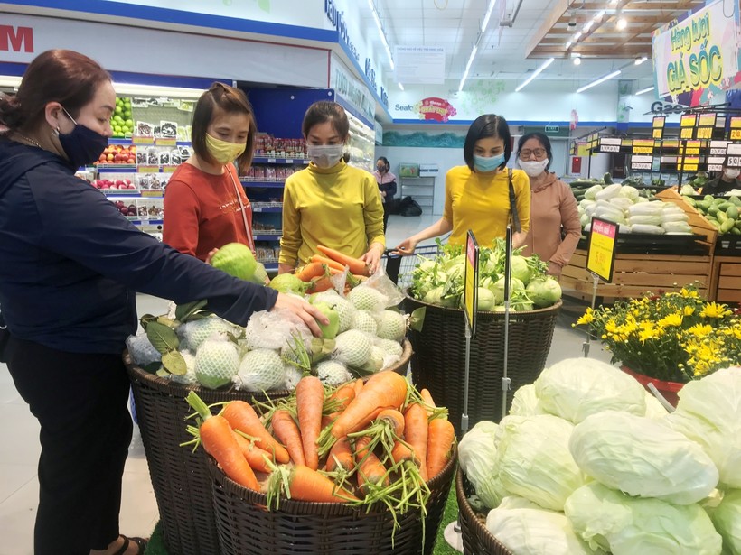 Gian hàng riêng bán nông sản Hải Dương tại siêu thị Co.opmart Hà Tĩnh.