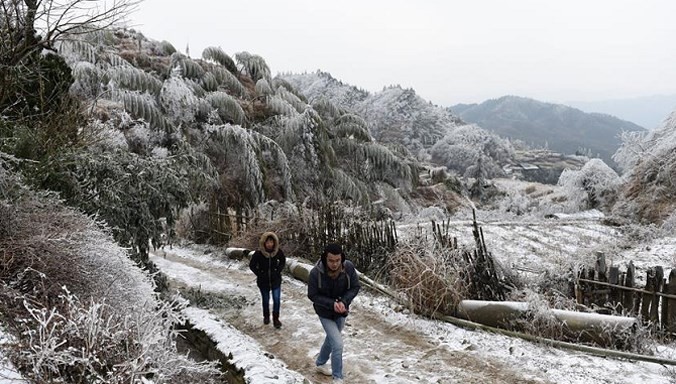 Cả ngôi làng Trung Quốc bị "đóng băng" trong đợt siêu rét