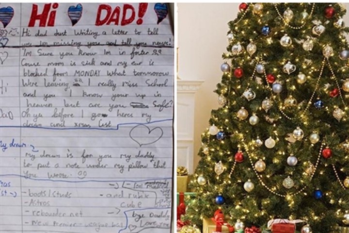 Cảm động bức thư gửi bố ngày giáng sinh của đứa trẻ vô danh