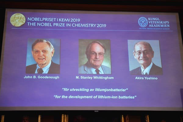 3 nhà khoa học đoạt giải Nobel Hóa học 2019.