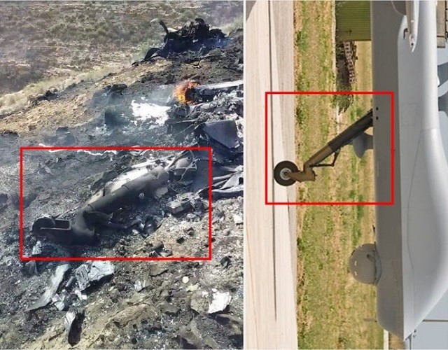 Xác chiếc UAV của Italya bị rơi