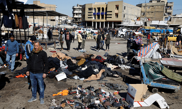 Vụ đánh bom cảm tử tại trung tâm Baghdad, Iraq.
