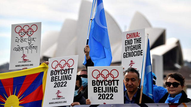 Một cuộc vận động tẩy chay Olympic Bắc Kinh 2022 ở Sydney, Australia.