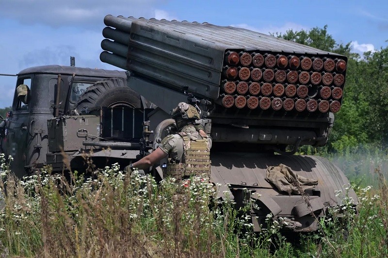 Hệ thống phóng loạt BM-21 Grad của lực lượng Nga.
