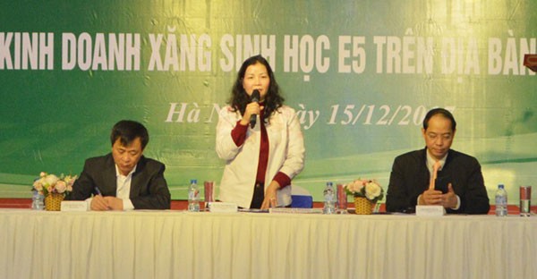 Phó Giám đốc Sở Công Thương Hà Nội Trần Thị Phương Lan phát biểu tại Hội nghị. Ảnh: Thùy Linh