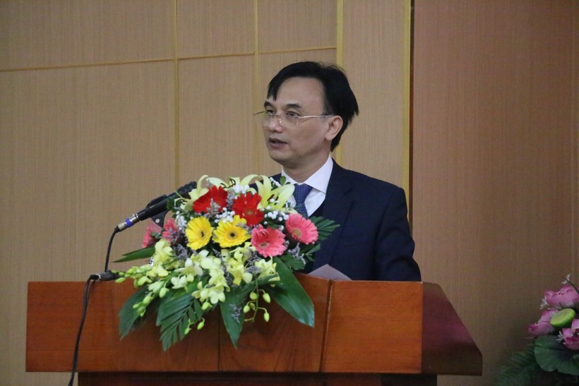 Vụ trưởng Vụ Tổ chức Cán bộ, Bộ GD&ĐT, Nguyễn Viết Lộc phát biểu khai mạc hội nghị.
