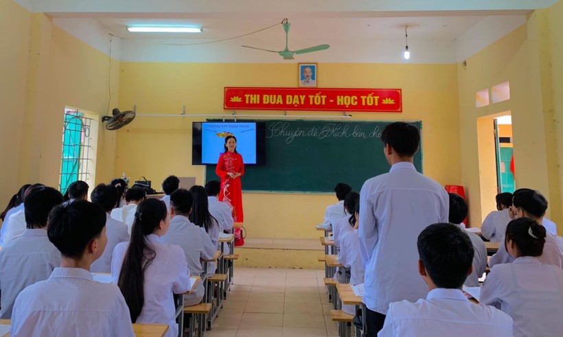 Một tiết học của Trường THPT Quang Trung, Hưng Yên. Ảnh: NTCC.
