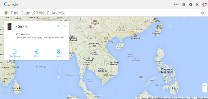Giao diện công cụ quản lý Android Device Manager.
