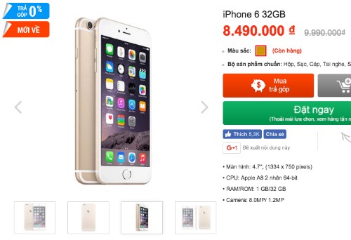 iPhone 6 đua giảm giá với điện thoại Android ở Việt Nam
