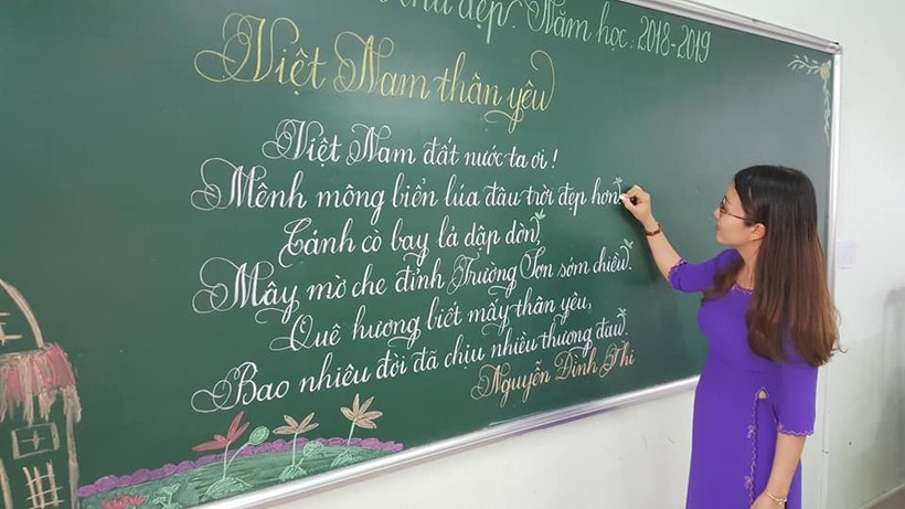 18 cô giáo Quảng Trị viết chữ đẹp như vẽ tranh