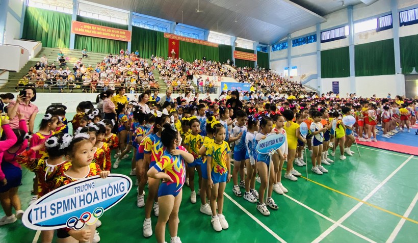 Hơn 750 trẻ mẫu giáo tham dự Hội thi Aerobic tỉnh Đắk Lắk ảnh 3