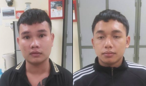Nguyễn Trường Giang (trái) và Nguyễn Ngọc Bắc bị bắt sau 3 tháng bỏ trốn. Ảnh: Công an Hà Nội.