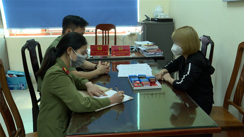 Cơ quan công an làm việc với đối tượng Nguyễn T.B.