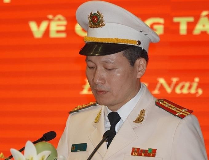 Ông Vũ Hồng Văn tại lễ nhận quyết định làm Giám đốc công an Đồng Nai sáng 27/11/2019.