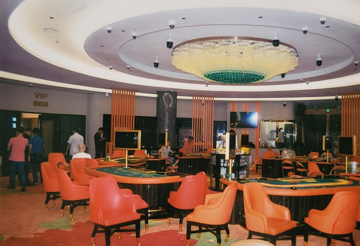 Khu vực tổ chức đánh bạc tại tầng 1 của khách sạn Hoàng Gia.