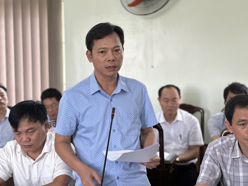 Ông Đỗ Trường Sơn - Trưởng phòng GD&ĐT huyện Thái Thuỵ phát biểu tại buổi làm việc. ảnh 3