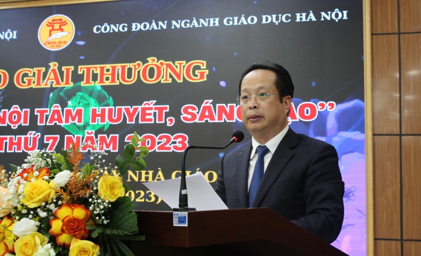 Giám đốc Sở GD&ĐT Hà Nội Trần Thế Cương phát biểu tại chương trình.