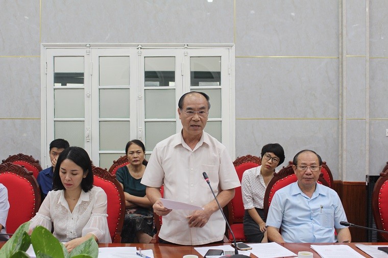 Chánh Thanh tra Bộ GD&ĐT Nguyễn Huy Bằng phát biểu tại buổi công bố kết luận thanh tra.