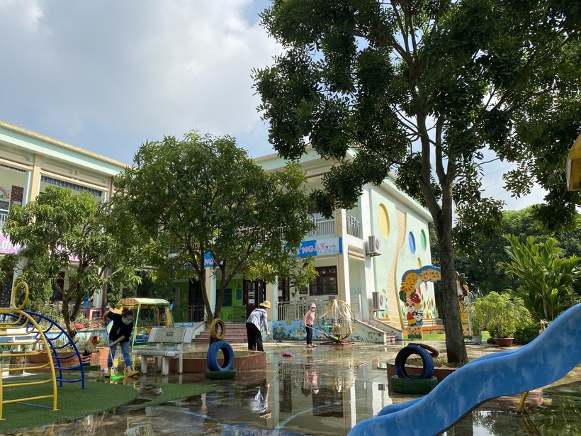 Trường mầm non Lý Khánh Văn (phường Đình Bảng, thị xã Từ Sơn) sẵn sàng đón trẻ đến trường.