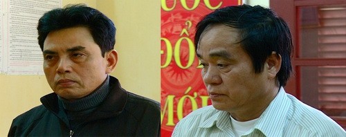 Đối tượng Trần Quốc Hội và Nguyễn Xuân Tỵ. Ảnh do Công an Thanh Hóa cung cấp.