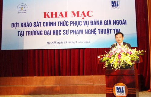 Ông Mai Văn Trinh - Cục trưởng Cục Quản lý chất lượng (Bộ GD&ĐT) phát biểu khai mạc.