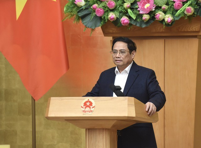 Thủ tướng Phạm Minh Chính yêu cầu điều hành cân bằng, hợp lý, hiệu quả 4 vấn đề kinh tế vĩ mô - Ảnh: VGP.