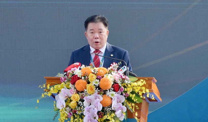 PGS.TS Nguyễn Trọng Cơ – Giám đốc Học viện Tài chính trình bày diễn văn kỷ niệm 60 năm xây dựng và phát triển.