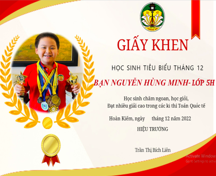 Nguyễn Hùng Minh - Cậu học trò tài năng trường Tiểu học Tràng An ảnh 9